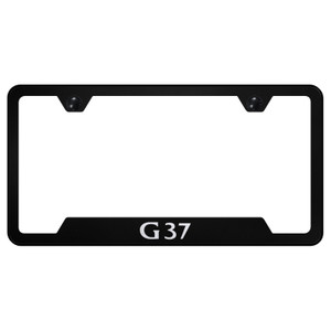 Infiniti G37 on Black Cut-Out License Plate Frame - Officially Licensed