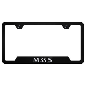 Infiniti M35S on Black Cut-Out License Plate Frame - Officially Licensed