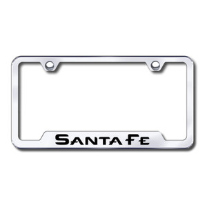 Hyundai Santa Fe on Stainless Steel Cut-Out License Plate Frame