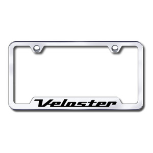Hyundai Veloster on Stainless Steel Cut-Out License Plate Frame