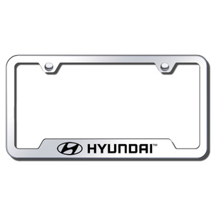 Hyundai on Stainless Steel Cut-Out License Plate Frame - Officially Licensed