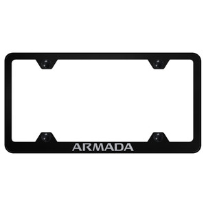 Nissan Armada on Black Wide Body License Plate Frame - Officially Licensed