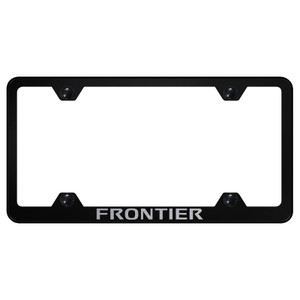 Nissan Frontier on Black Wide Body License Plate Frame - Officially Licensed