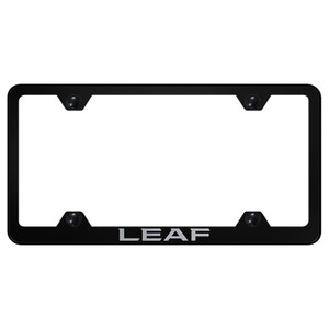 Nissan Leaf on Black Wide Body License Plate Frame - Officially Licensed