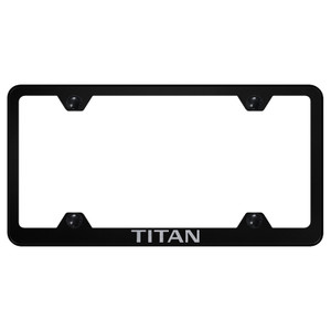Nissan Titan on Black Wide Body License Plate Frame - Officially Licensed