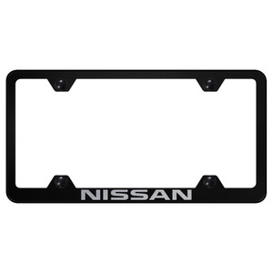 Nissan Laser Etched on Black Wide Body License Plate Frame - Officially Licensed