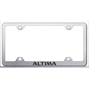 Nissan Altima on Brushed Stainless Steel Wide Body License Plate Frame