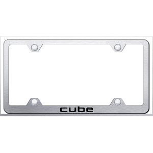Nissan Cube on Brushed Stainless Steel Wide Body License Plate Frame