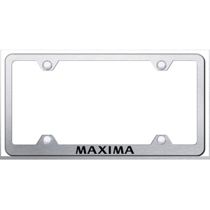 Nissan Maxima on Brushed Stainless Steel Wide Body License Plate Frame