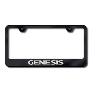Hyundai Genesis Laser Etched on Black License Plate Frame - Officially Licensed