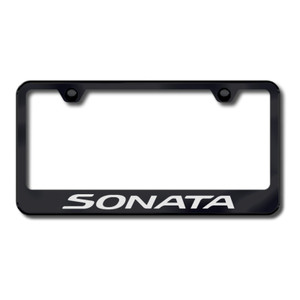 Hyundai Sonata Laser Etched on Black License Plate Frame - Officially Licensed