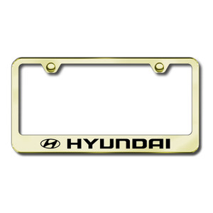 Hyundai Laser Etched on Gold License Plate Frame - Officially Licensed