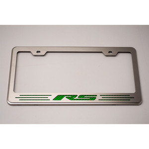 Stainless Steel Plate Frame w/Vinyl "RS" Inlay for 2010-2013 Chevy Camaro