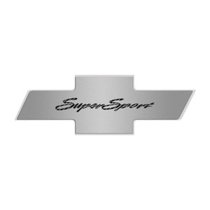 Stainless Hood Badge w/"Super Sport" Inlay for 2010-2013 Chevy Camaro w/OEM Pad