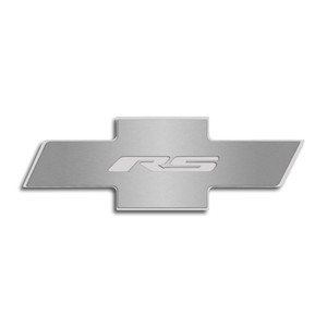 Stainless Hood Badge w/Vinyl "RS" Inlay for 2010-2013 Chevy Camaro w/OEM Pad