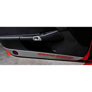 Brushed Door Guards w/Carbon Fiber "Grand Sport" Inlay for 2005-2013 Corvette GS