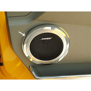 4pc Polished Stainless Steel Outer Door Speaker Rings for 2003-2007 Hummer H2