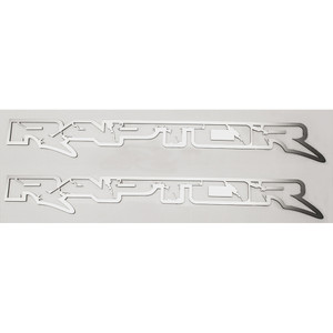 Polished Stainless Steel Frame Badges w/"Raptor" for 10-14 Ford F-150 SVT Raptor