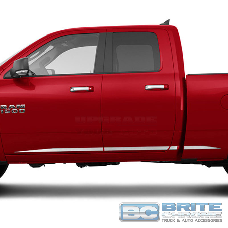 For RAM 1500 QUAD CAB Painted Body Side Mouldings Moldings Trim 2009-2018