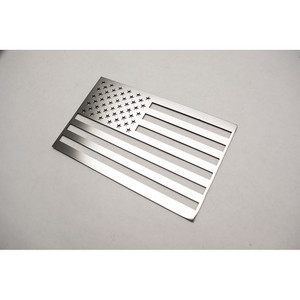 1pc Polished Stainless Steel Driver Side Flag Emblem