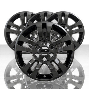 4pc 18' 5 Double Spoke Wheel Skins for 14-18 Chevy Silverado 1500 - Gloss Black