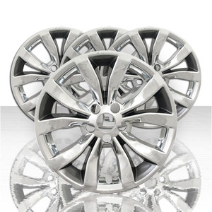4pc 17' 10 Spoke Wheel Skins for 2015-2020 Chrysler 300 - Chrome Silver/Charcoal