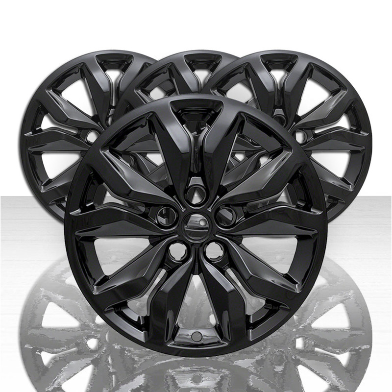 Auto Reflections Set of 4 17 10 Spoke Wheel Skins for 2016-2018 Chevy Malibu LT Gloss Black 