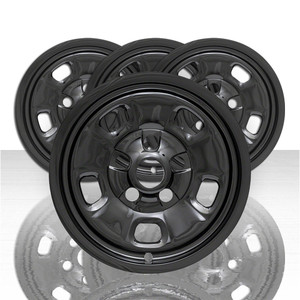 Set of 4 17" 5 Slotted Spoke Wheel Skins for 2013-2018 Ram 1500 - Gloss Black