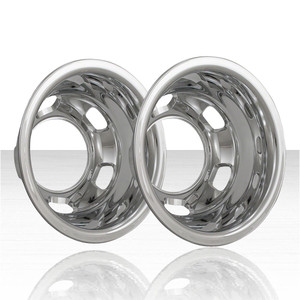 Set of 2 17" 5 Hand Hole Rear Wheel Simulators for 03-18 Dodge Ram 3500 - Chrome