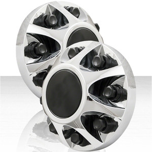 Set of 2 Front Center Caps for 2008-2010 GMC Sierra 3500 HD - Chrome