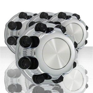 Set of 4 Closed Center Caps for 2001-2010 Chevy Suburban 2500 - Chrome