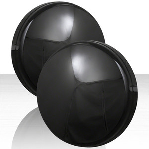 Set of 2 Closed Front Center Caps for 2003-2018 Dodge Ram 3500 - Gloss Black