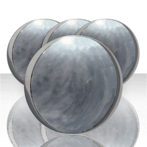 Set of 4 9 5/16" Closed Front and Rear Center Caps - Chrome