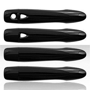 Set of 4 Door Handle Covers for 2016-2019 Nissan Kicks - Gloss Black w/Smart Key