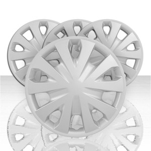 Set of 4 15" 5 "V" Spoke Front and Rear Wheel Covers - Silver