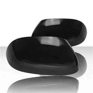 Set of 2 Top Half Left and Right Mirror Covers for 14-19 Kia Soul - Gloss Black