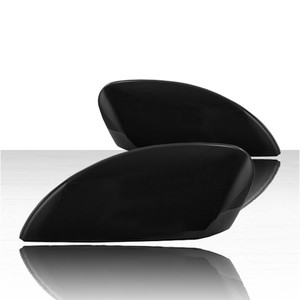 Set of 2 Top Half Replacement Mirror Covers for 17-18 Ford Focus S - Gloss Black