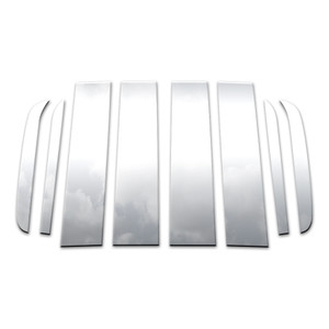 8pc. Luxury FX Pillar Post Trim for 2019 Chevy Silverado 1500 Crew/Double Cab