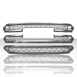 3pc Grille Overlay for 2018 GMC Sierra 1500 SLT - Chrome