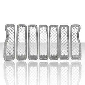 7pc Grille Overlay for 2018-2020 Jeep Wrangler JL - Chrome