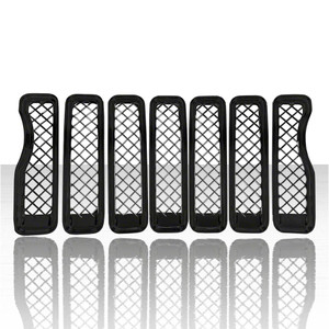 7pc Grille Overlay for 2018-2020 Jeep Wrangler JL - Gloss Black