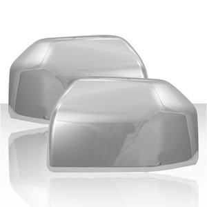 Set of 2 Top Half Replacement Mirror Covers for 2015-2020 Ford F150 - Chrome