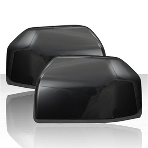 Set of 2 Top Half Replacement Mirror Covers for 2015-20 Ford F150 - Gloss Black