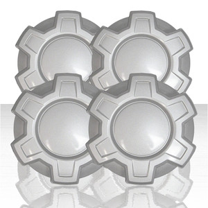 Set of 4 7.41" Center Caps for 2019-2020 GMC Sierra 1500 New Model - Silver