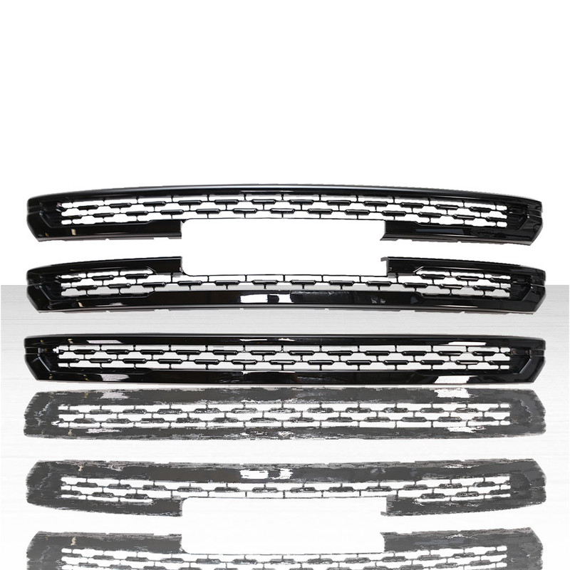 Chrome Grille Overlay Trim For 2017-2019 GMC Acadia SL/SLE - 3-Piece ABS Plastic Upgrade - View #4