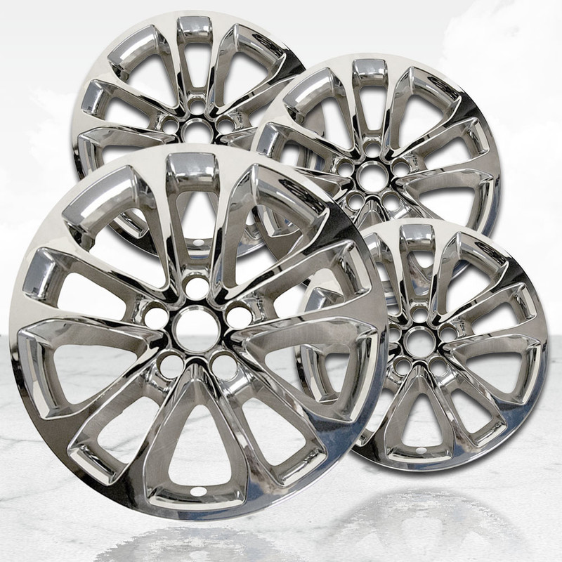 Wheel Covers Pack of 4 Hubcaps for Ford Fusion Chrome 17 inch Snap On