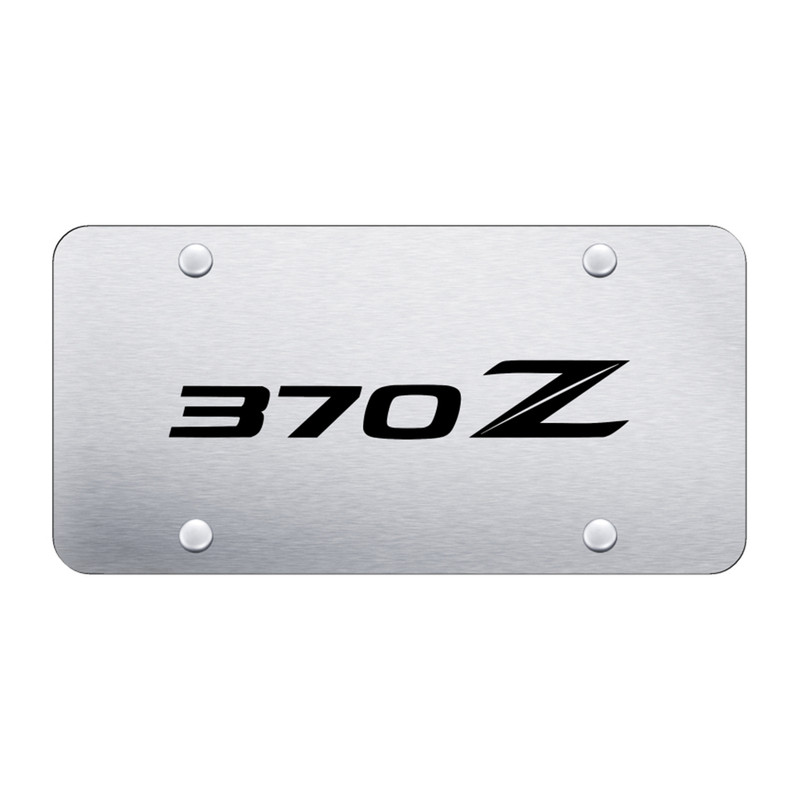 Nissan 370Z Stylized Z Brush License Plate Frame Au-Tomotive Gold INC Laser Etched Brushed Stainless Frame Met Satin 