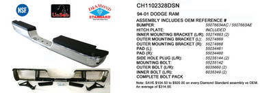 Upgrade Your Auto | Replacement Bumpers and Roll Pans | 94-02 Dodge RAM 1500 | CRSHX01978