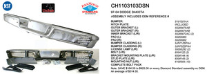 Upgrade Your Auto | Replacement Bumpers and Roll Pans | 97-04 Dodge Dakota | CRSHX01994