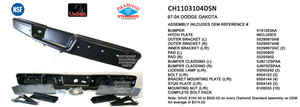 Upgrade Your Auto | Replacement Bumpers and Roll Pans | 97-04 Dodge Dakota | CRSHX01997